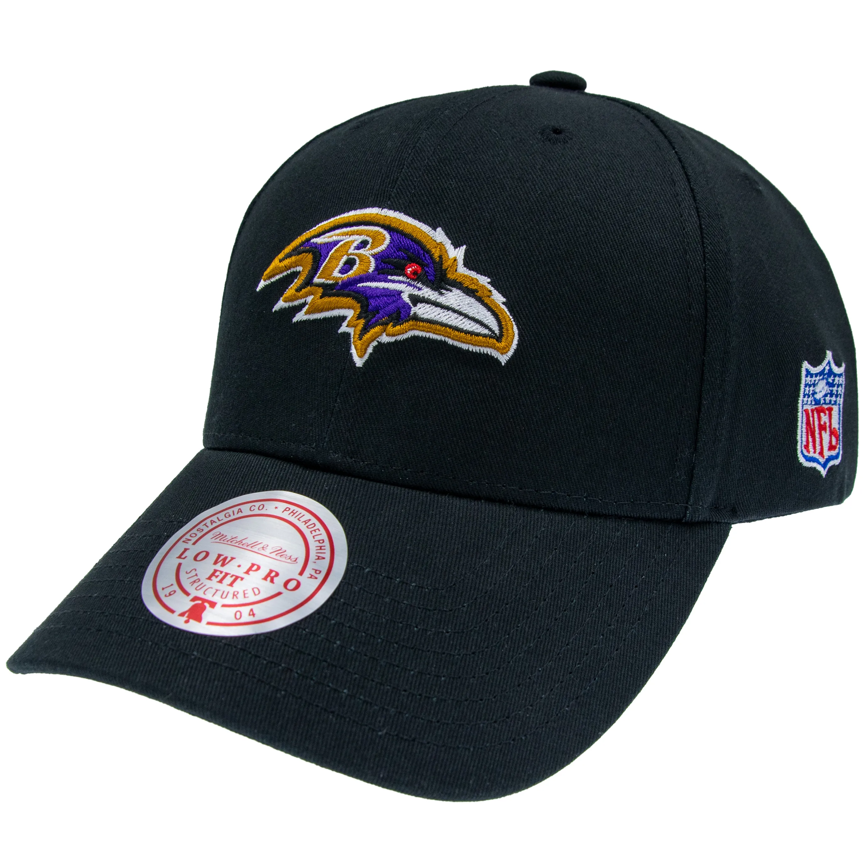 Baltimore Ravens NFL Mitchell & Ness Team Logo Low Pro Snapback Schwarz