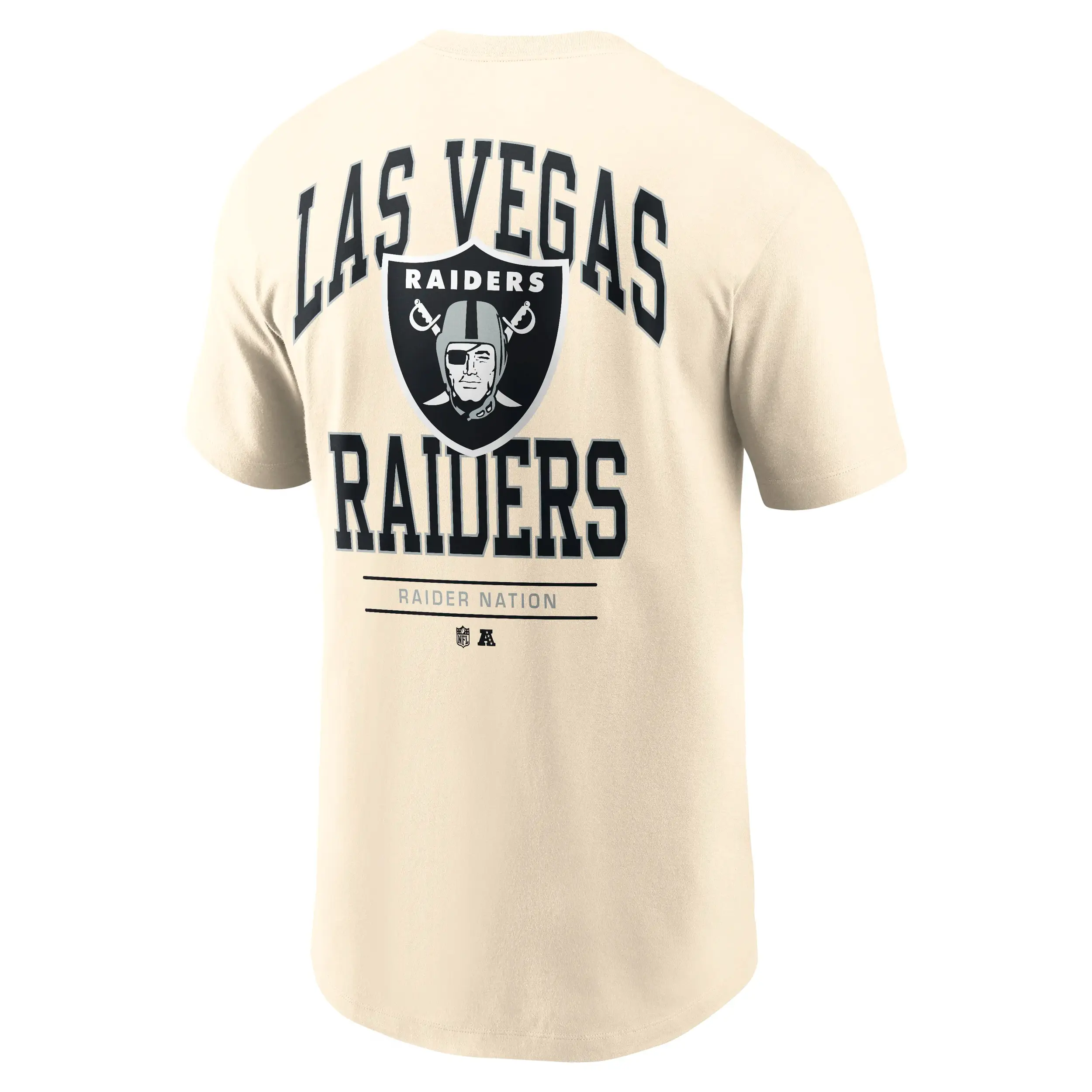 Las Vegas Raiders NFL Nike Freestyle Club Crew T-Shirt Cremeweiß