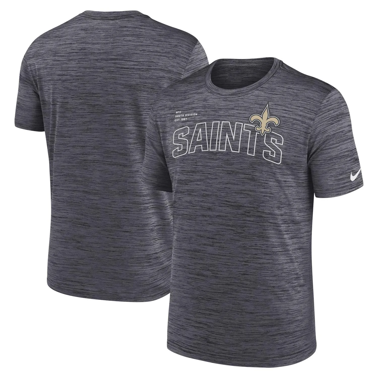 New Orleans Saints NFL Nike Velocity Arch T-Shirt Schwarz