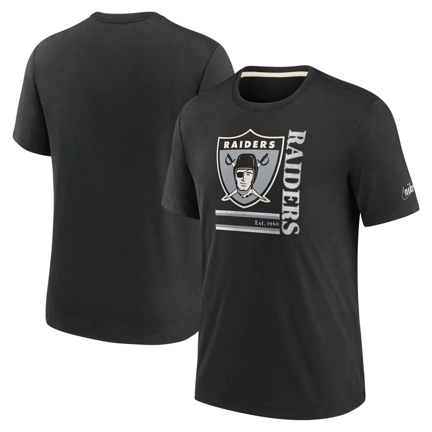 Las Vegas Raiders NFL Nike Tri-Blend Logo T-Shirt Schwarz