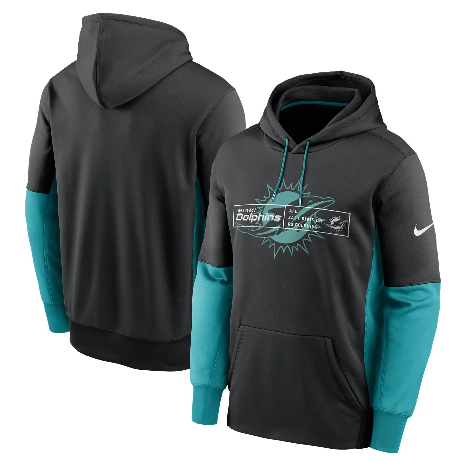 Miami Dolphins NFL Nike Color Block Therma Hoodie