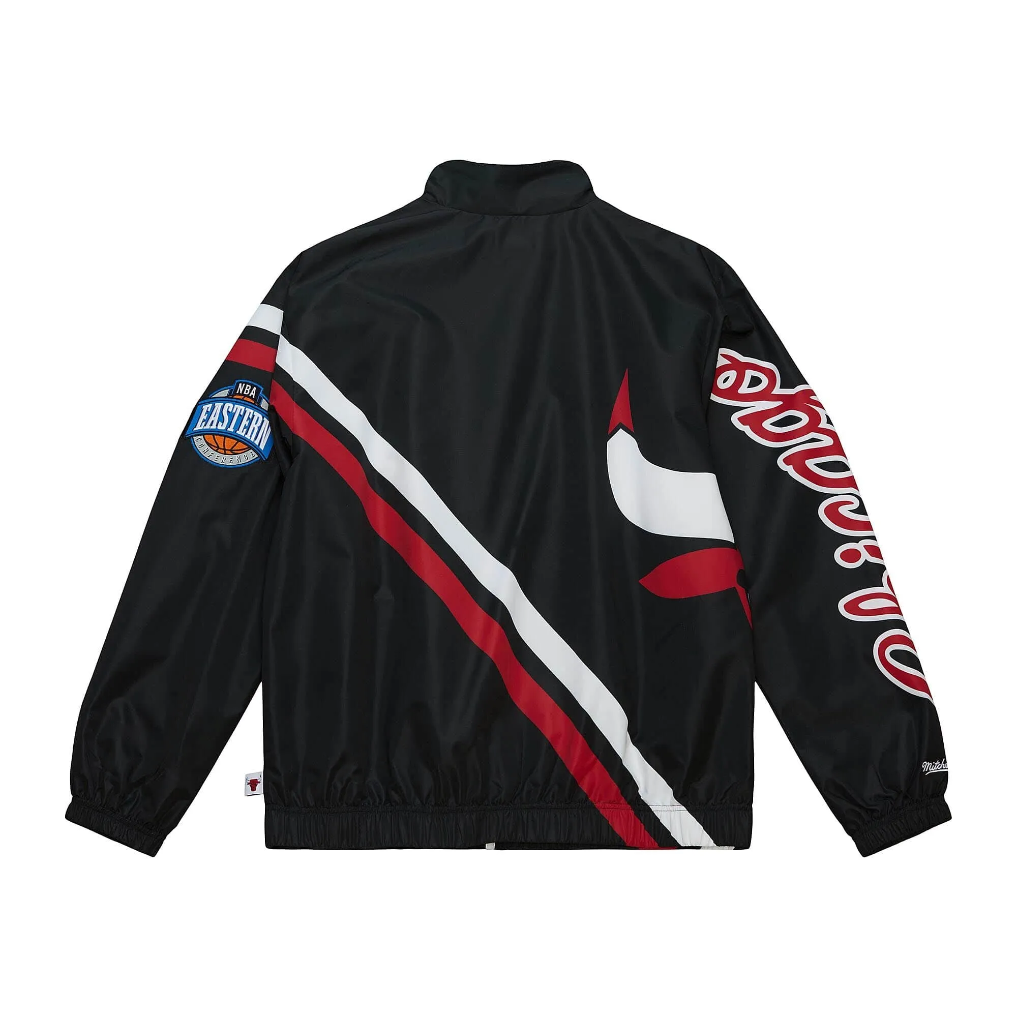 Chicago Bulls NBA Mitchell & Ness Exploded Logo Warm Up Jacke Schwarz Chicago Bulls NBA Mitchell & Ness Exploded Logo Warm Up Jacke Schwarz