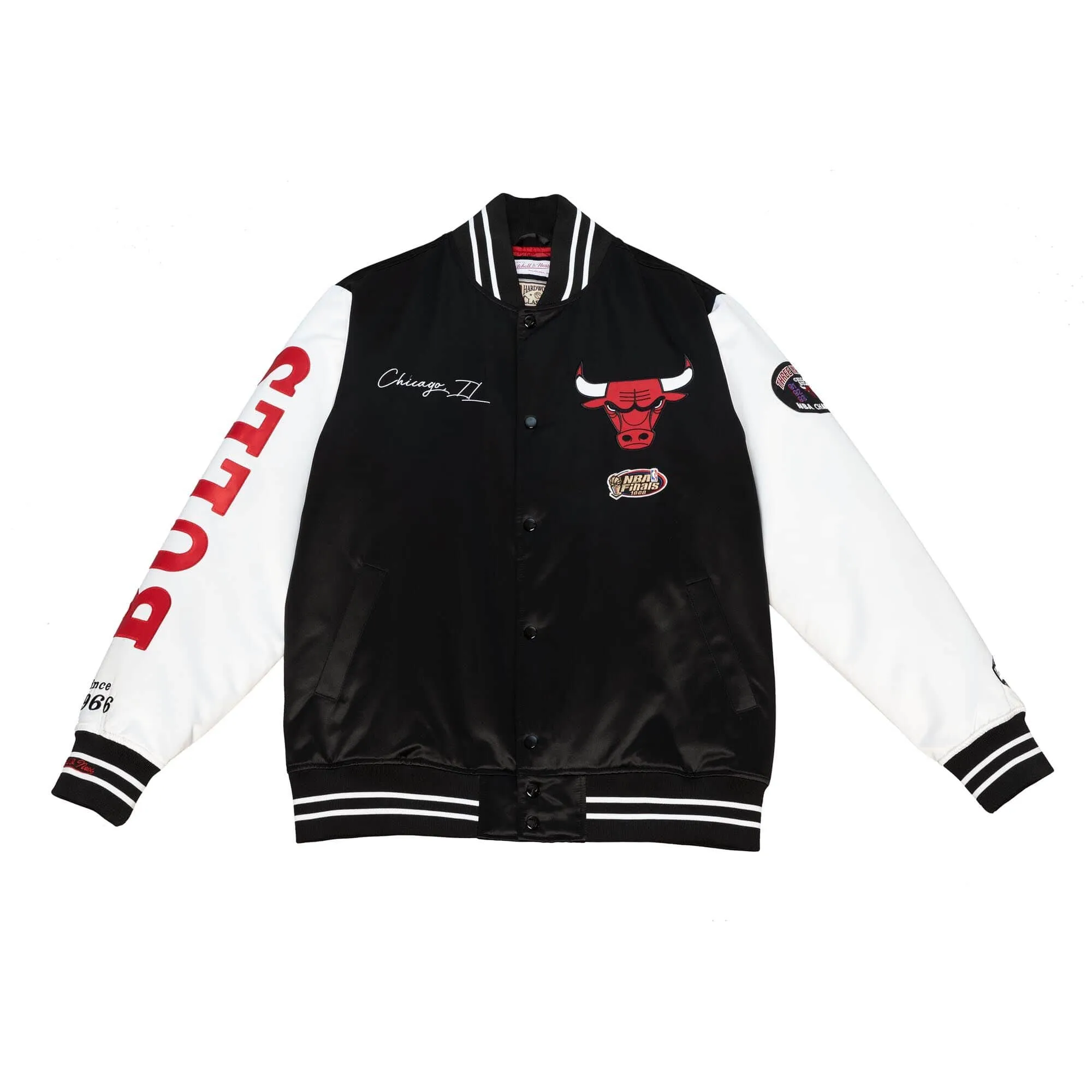 Chicago Bulls NBA Mitchell & Ness Team Origins Varsity Satin Jacke Chicago Bulls NBA Mitchell & Ness Team Origins Varsity Satin Jacke