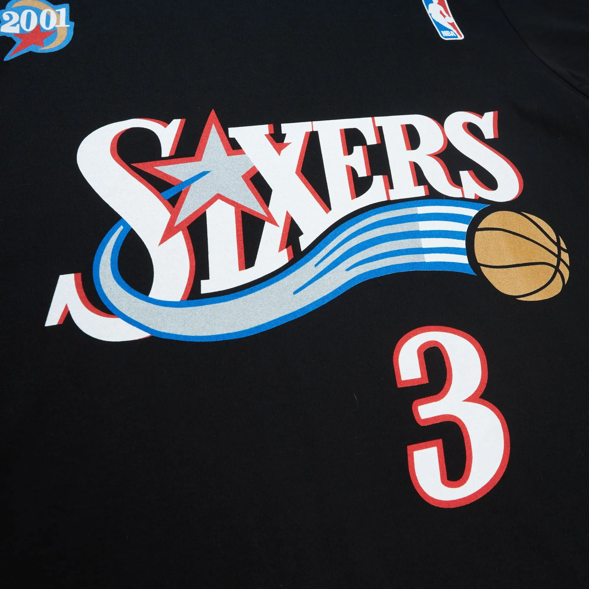 Allen Iverson #3 Philadelphia 76ers Name & Number T-Shirt Schwarz