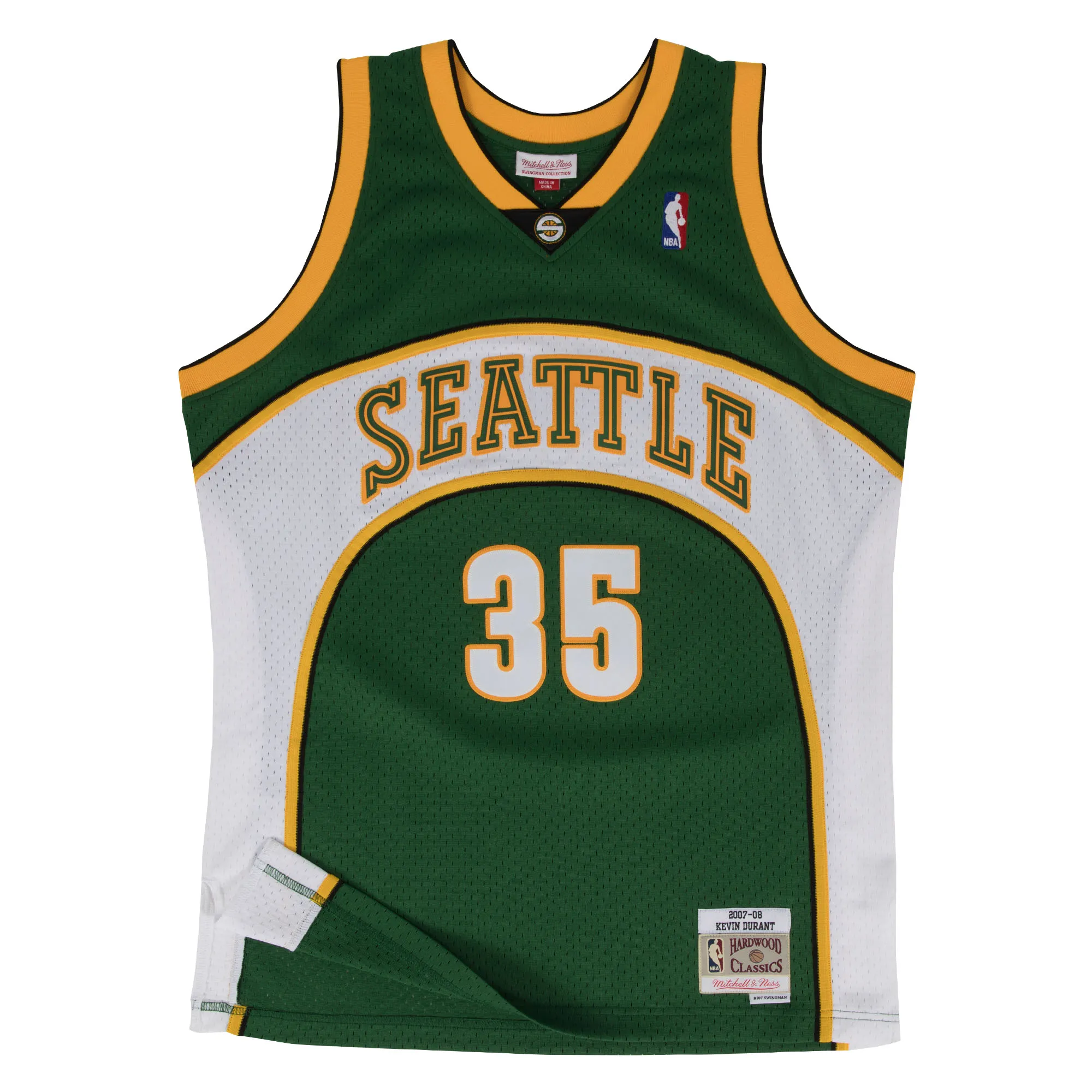 Kevin Durant #35 Seattle Supersonics 07-08 NBA Mitchell & Ness Swingman Trikot Grün