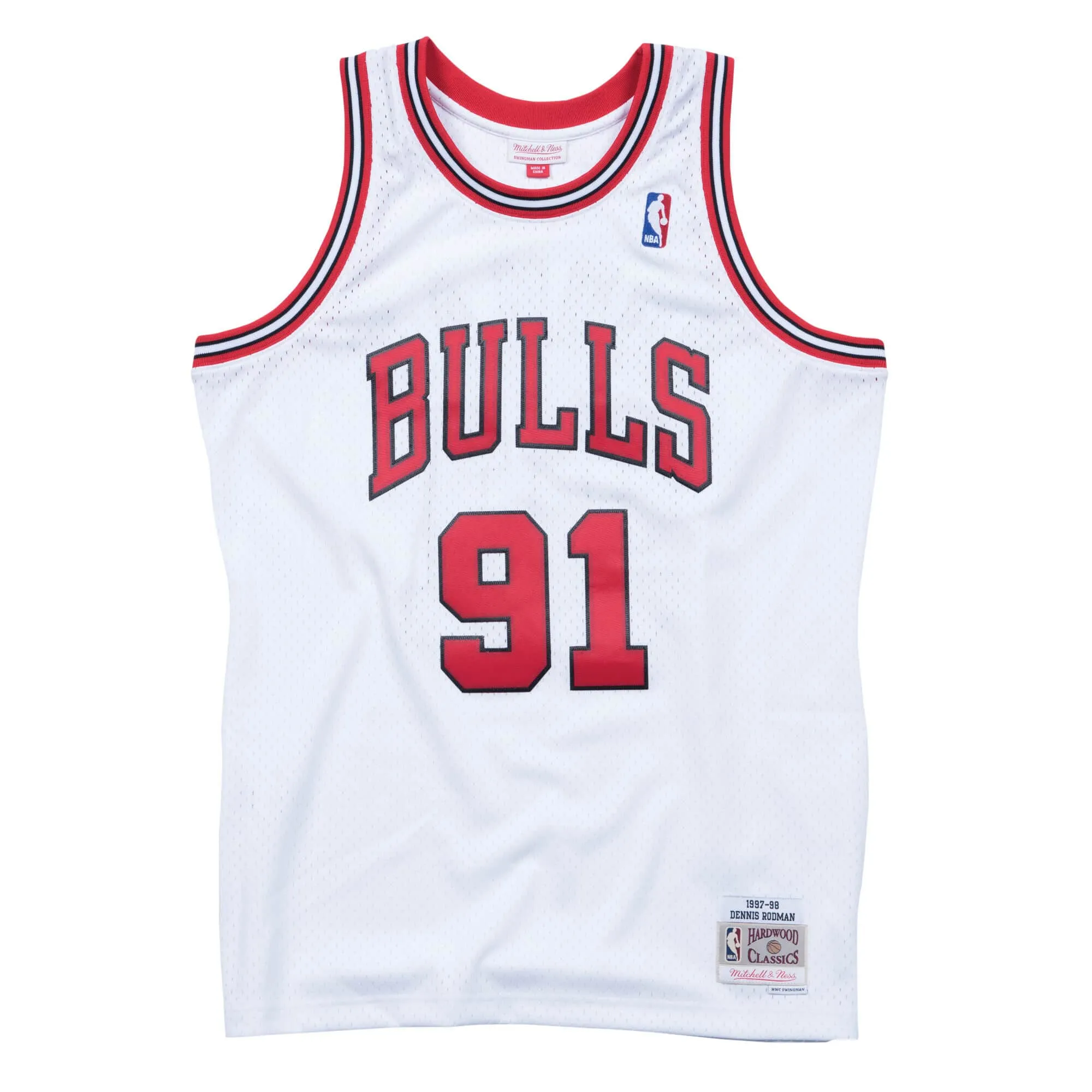 Dennis Rodman #91 Chicago Bulls 97-98 NBA Mitchell & Ness Swingman Trikot Weiß Dennis Rodman #91 Chicago Bulls 97-98 NBA Mitchell & Ness Swingman Trikot Weiß