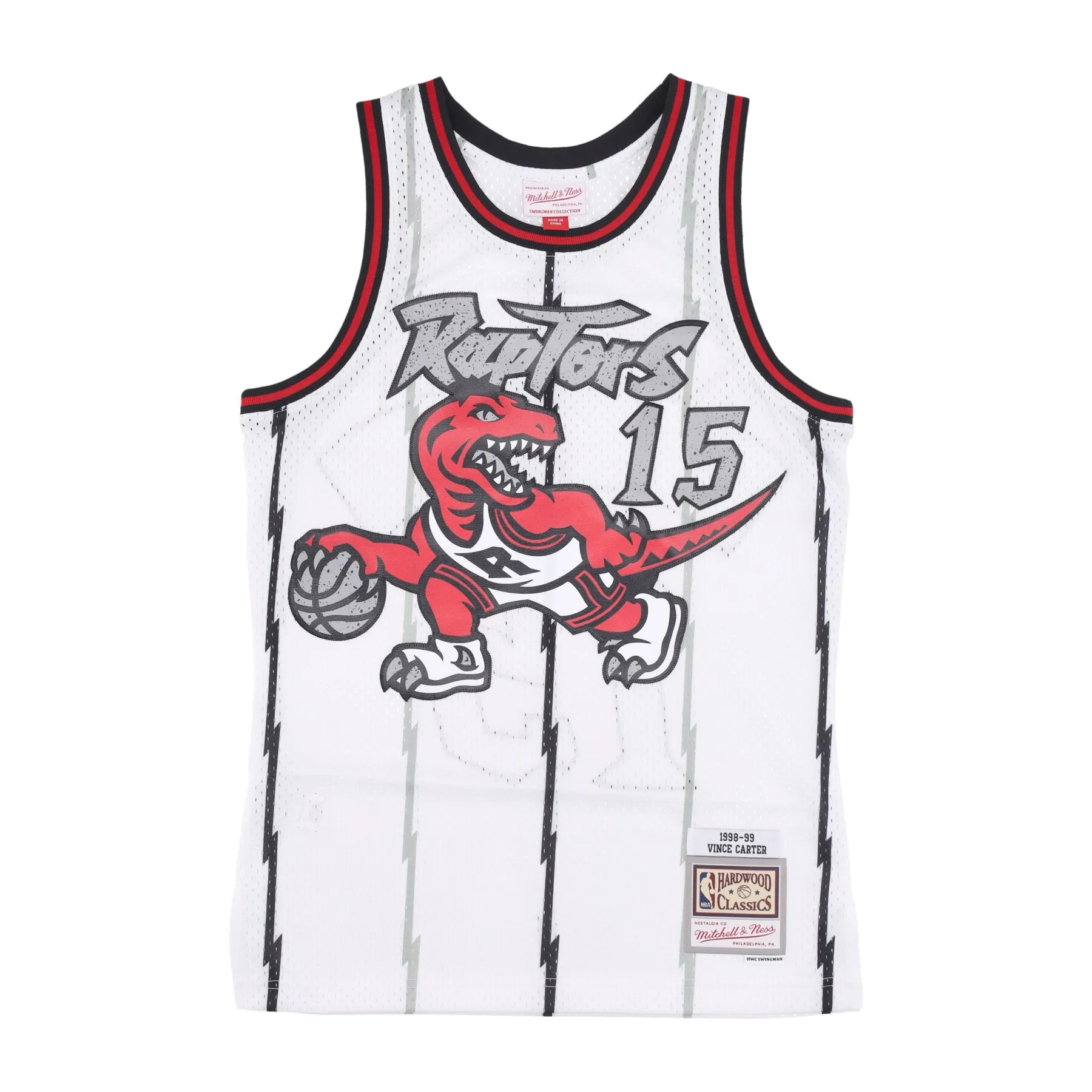 Vince Carter #15 Toronto Raptors 98 NBA Mitchell & Ness Cracked Cement Swingman Trikot Weiß