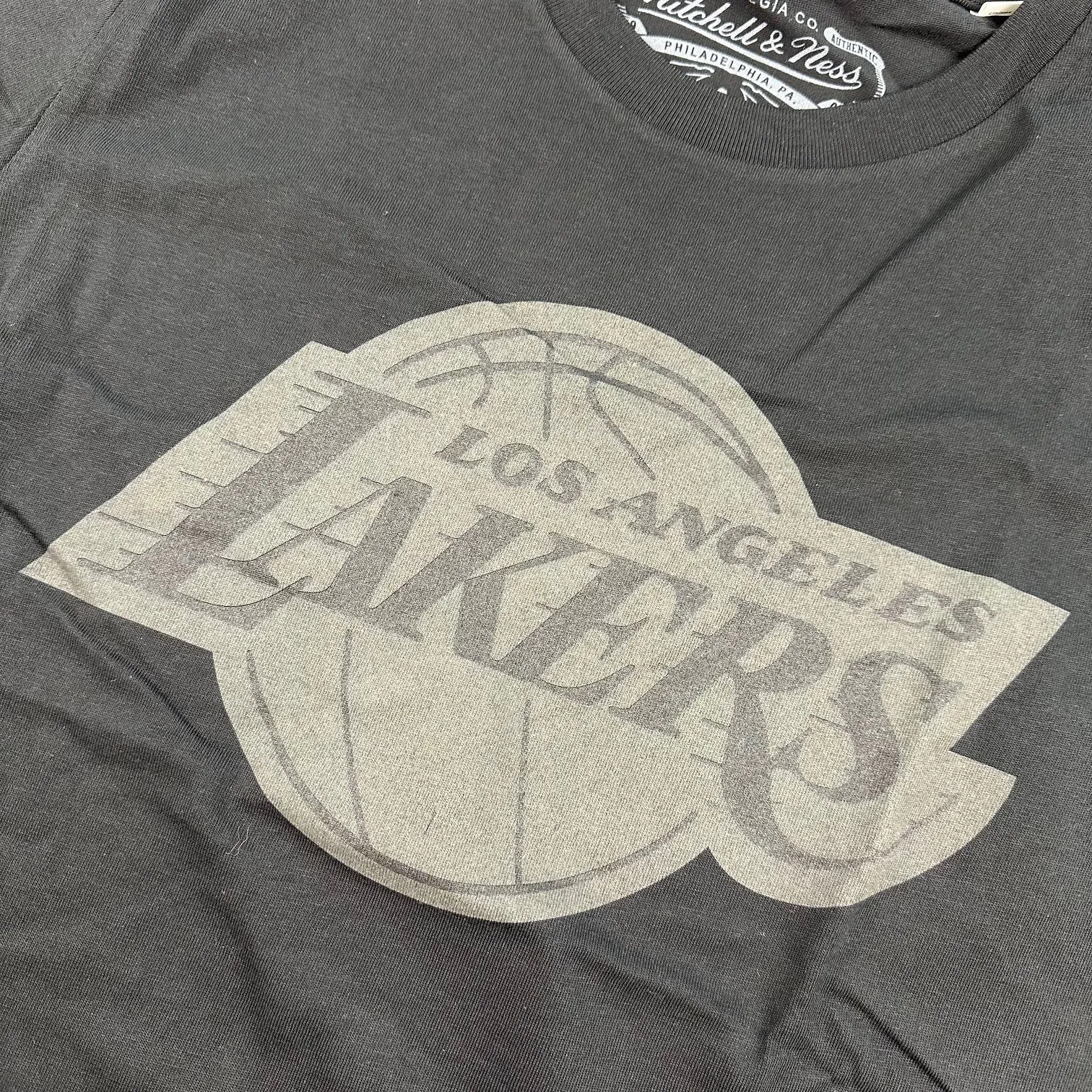Los Angeles Lakers NBA Mitchell & Ness Black Tonal Print T-Shirt Los Angeles Lakers NBA Mitchell & Ness Black Tonal Print T-Shirt