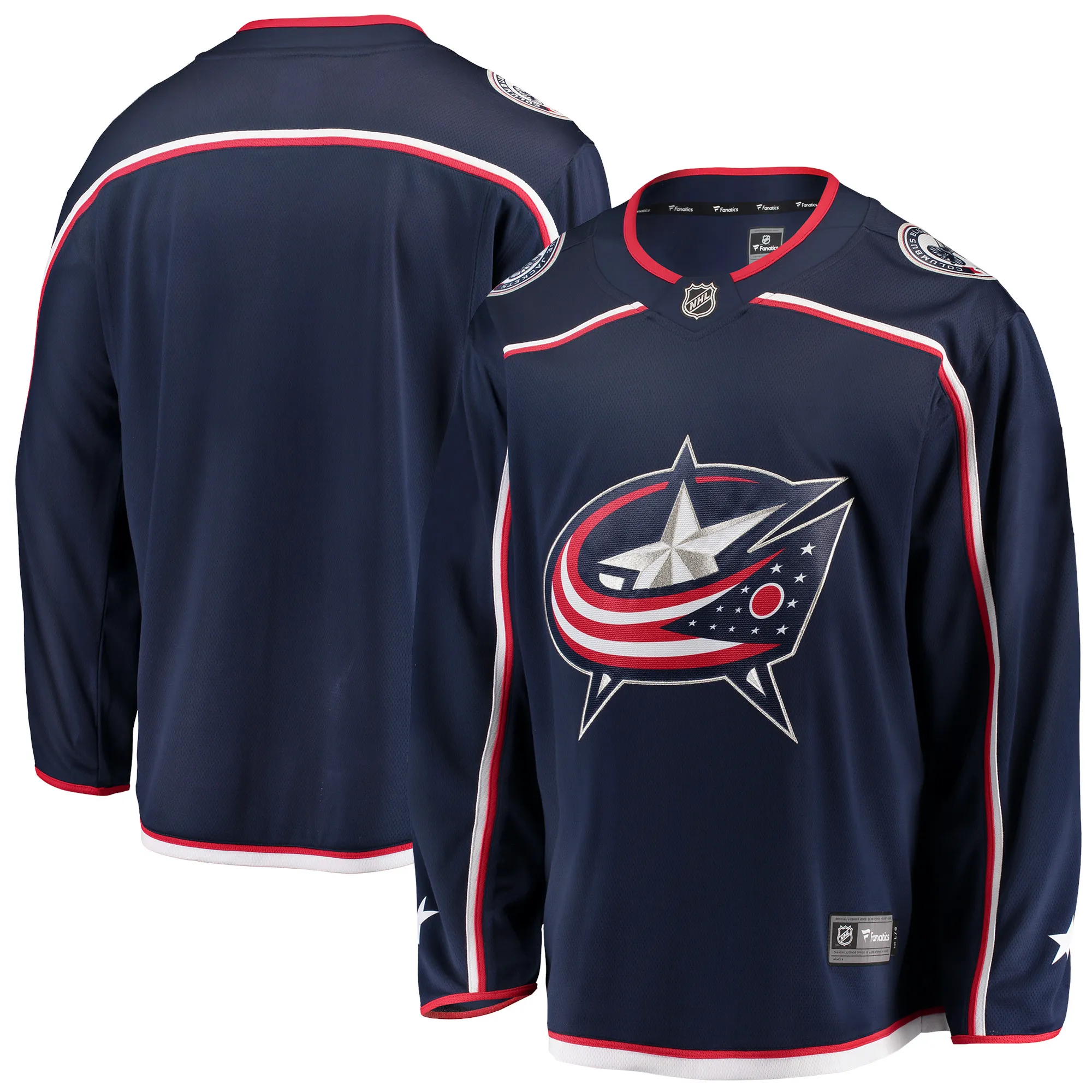 Columbus Blue Jackets NHL Eishockey Fanatics Breakaway Trikot Home Navy