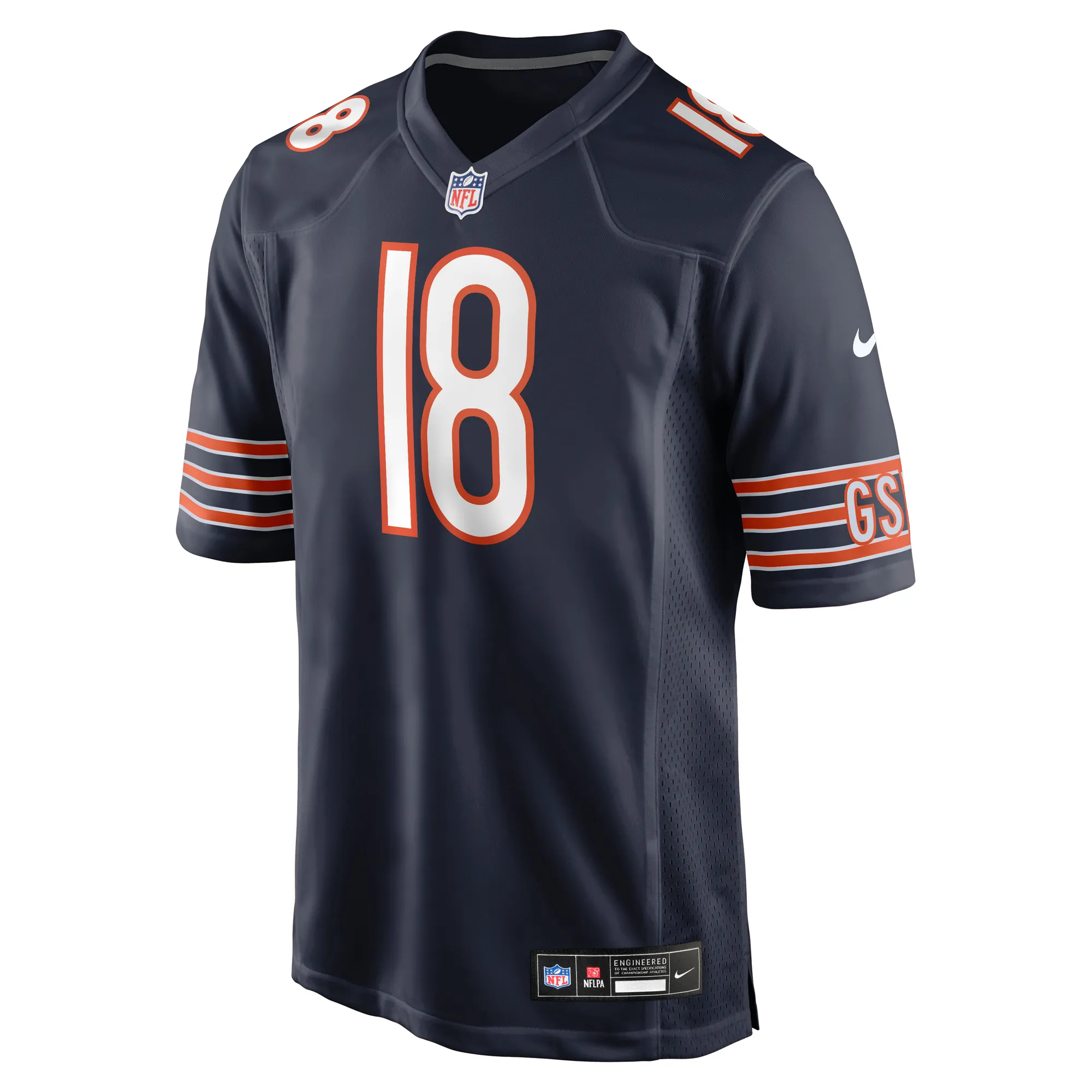 Caleb Williams #18 Chicago Bears NFL Football Nike Home Game Trikot Dunkelblau