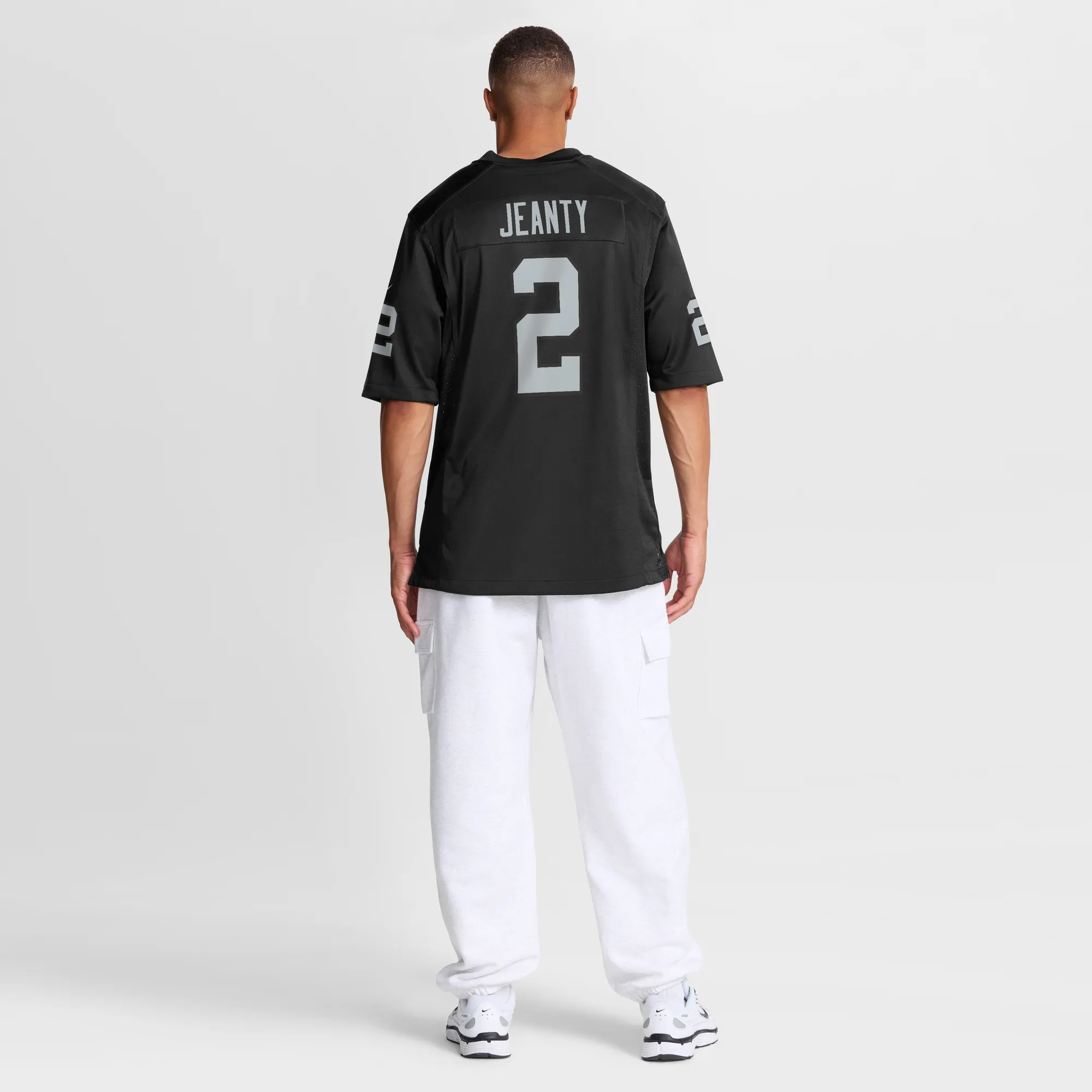 Ashton Jeanty #2 Las Vegas Raiders NFL Football Nike Home Game Trikot Schwarz