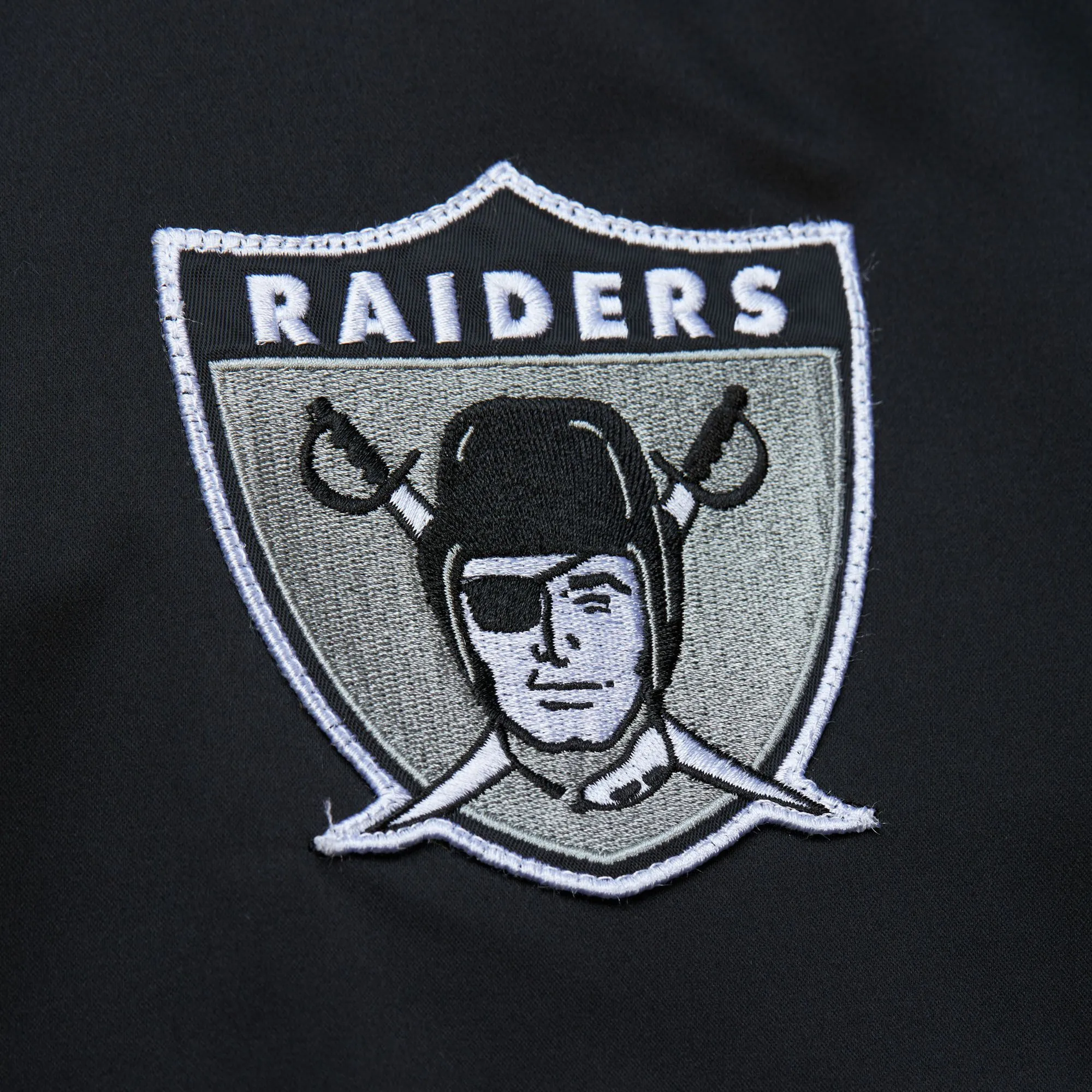 Oakland Raiders NFL Mitchell & Ness Lightweight Satin Bomber Jacke Schwarz