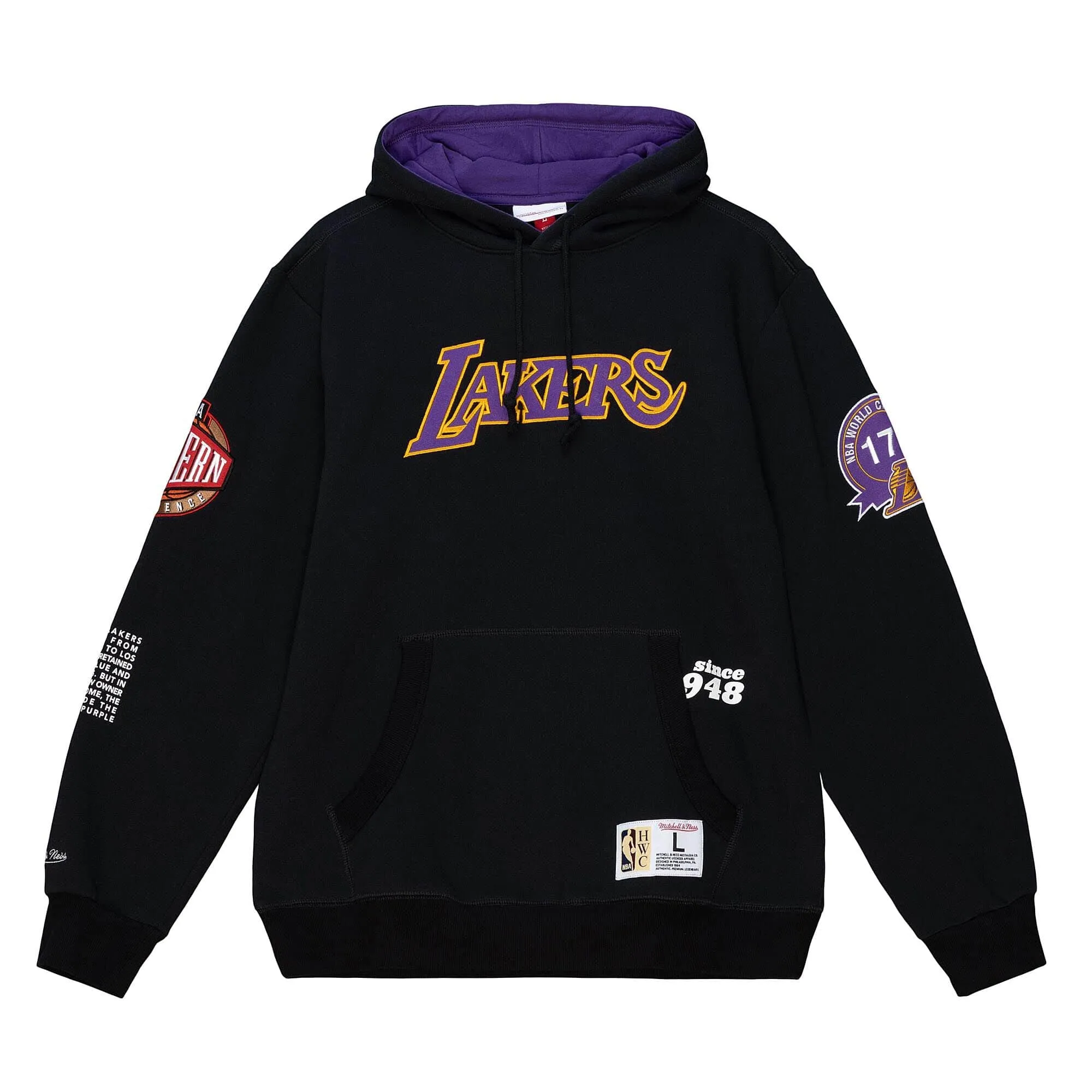 Los Angeles Lakers NBA Mitchell & Ness Team Origins Fleece Hoodie Schwarz
