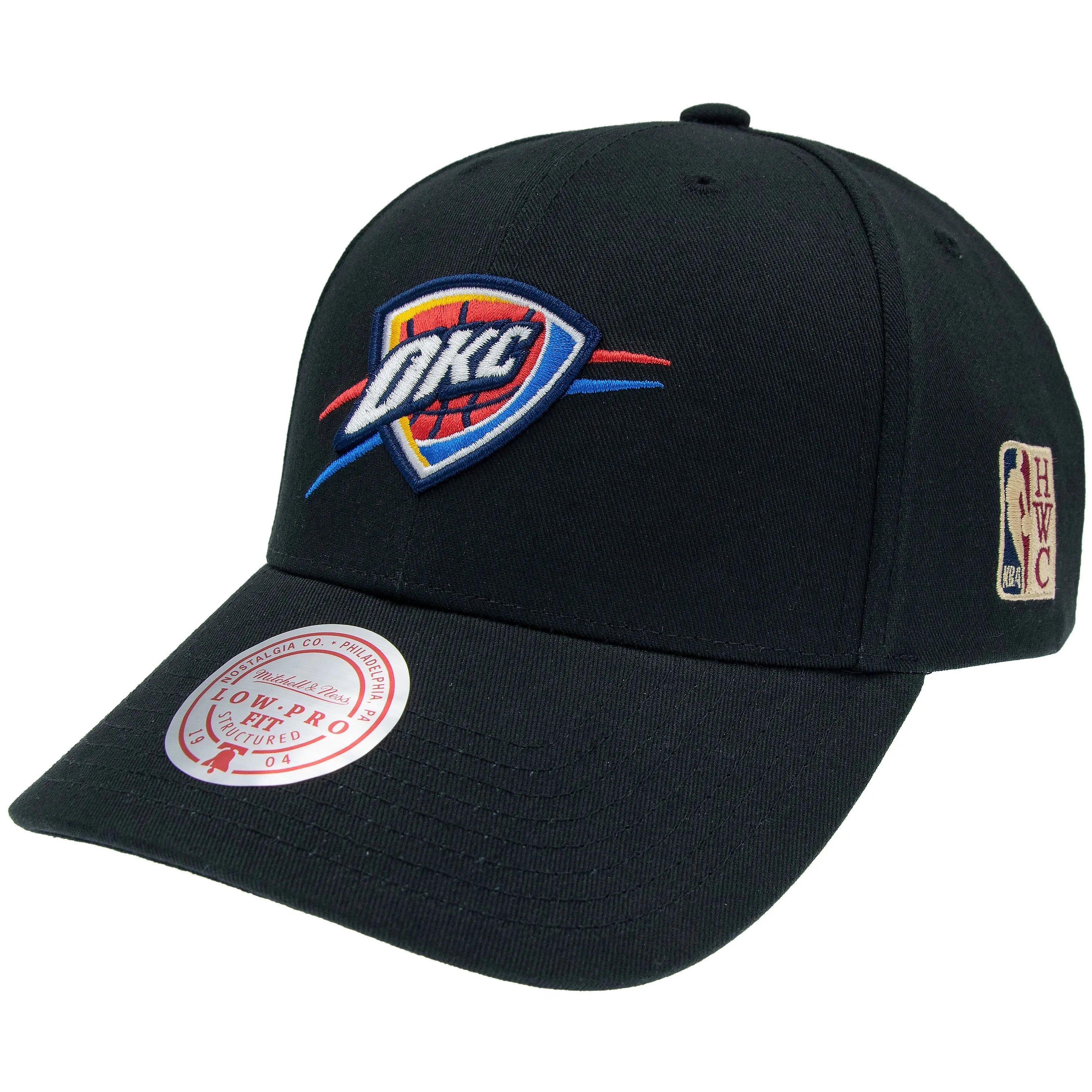 Oklahoma City Thunder NBA Mitchell & Ness Team Logo Low Pro Snapback Schwarz