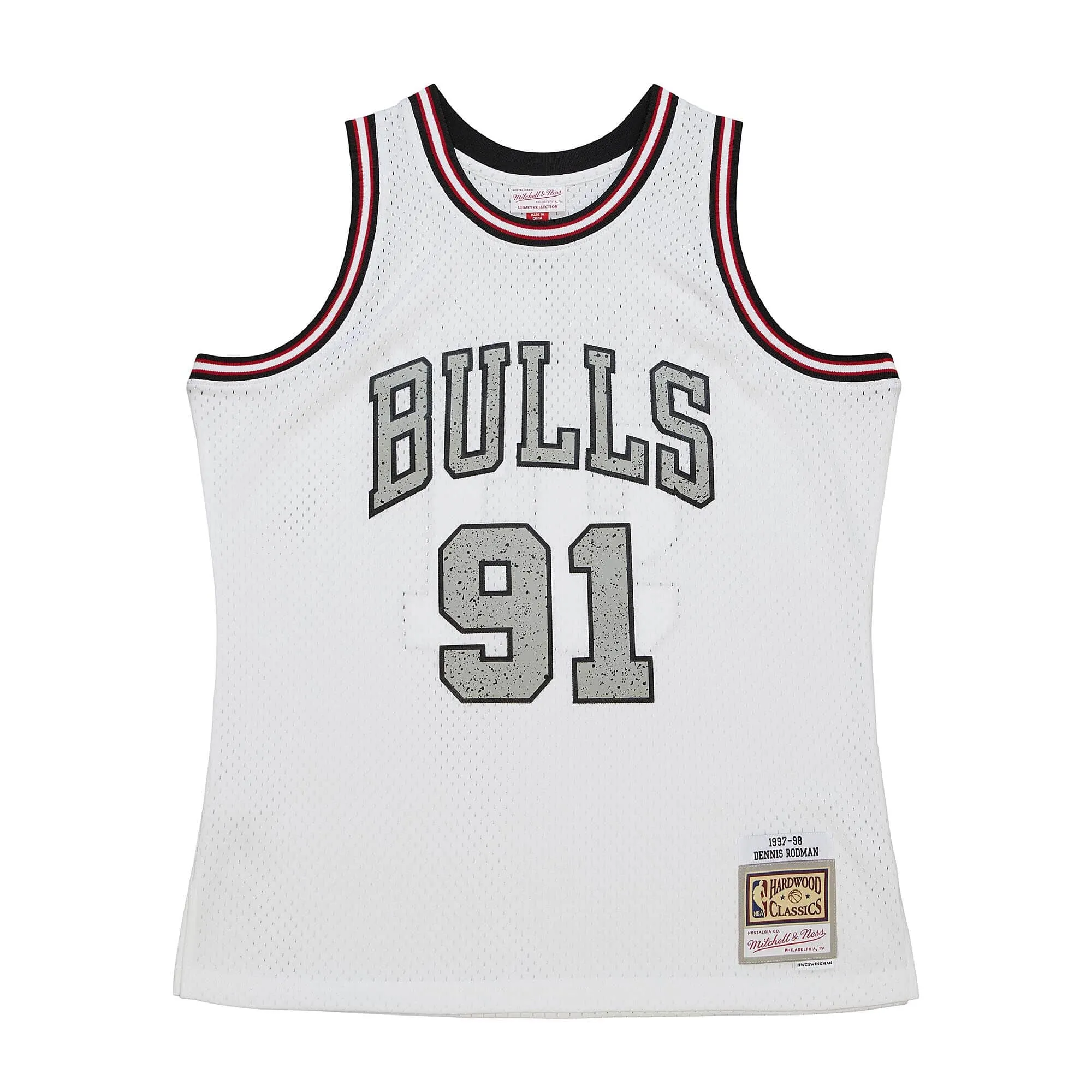 Dennis Rodman #91 Chicago Bulls 97 NBA Mitchell & Ness Cracked Cement Swingman Trikot Weiß Dennis Rodman #91 Chicago Bulls 97 NBA Mitchell & Ness Cracked Cement Swingman Trikot Weiß