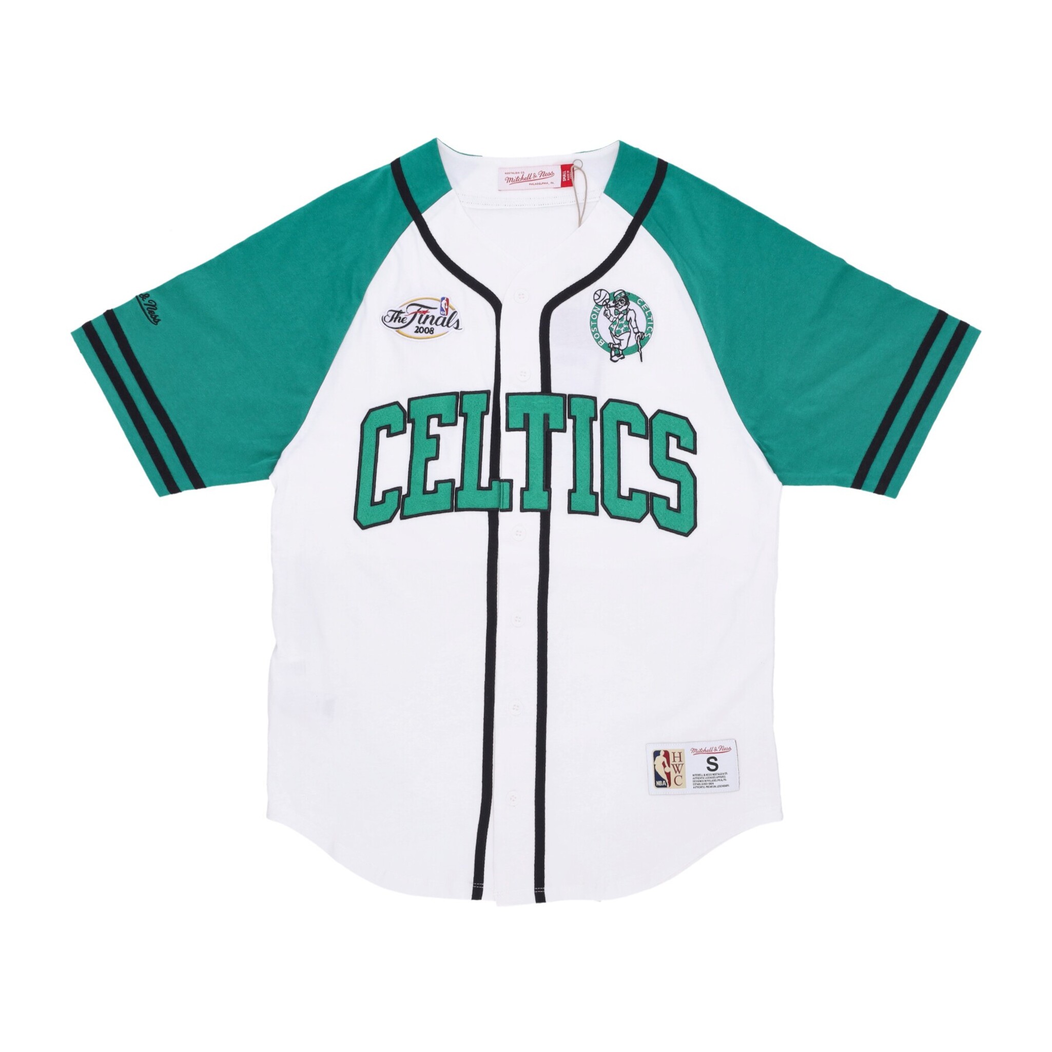 Boston Celtics NBA Mitchell & Ness Practice Day Button Front Trikot