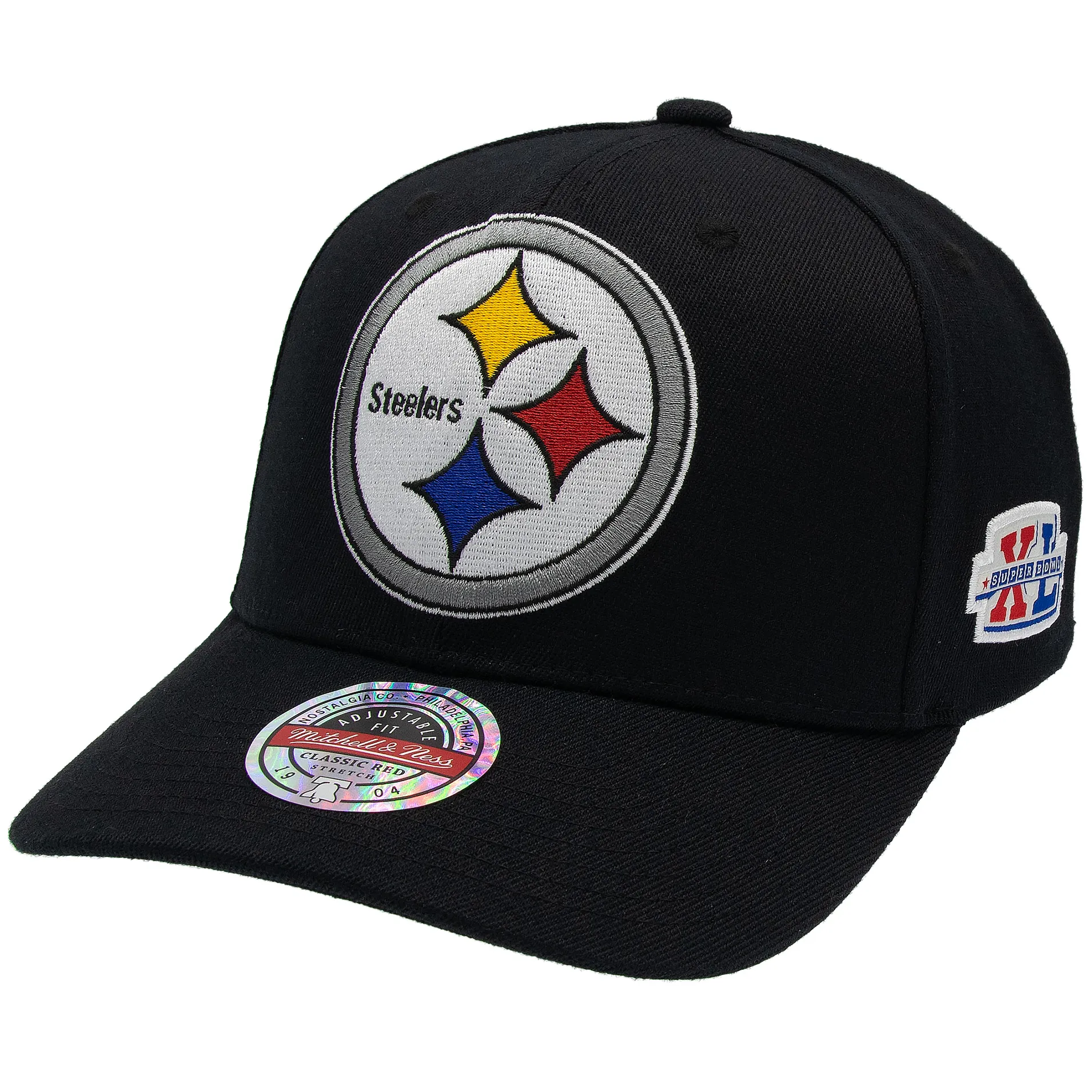 Pittsburgh Steelers NFL Mitchell & Ness Black Out Classic Red Snapback