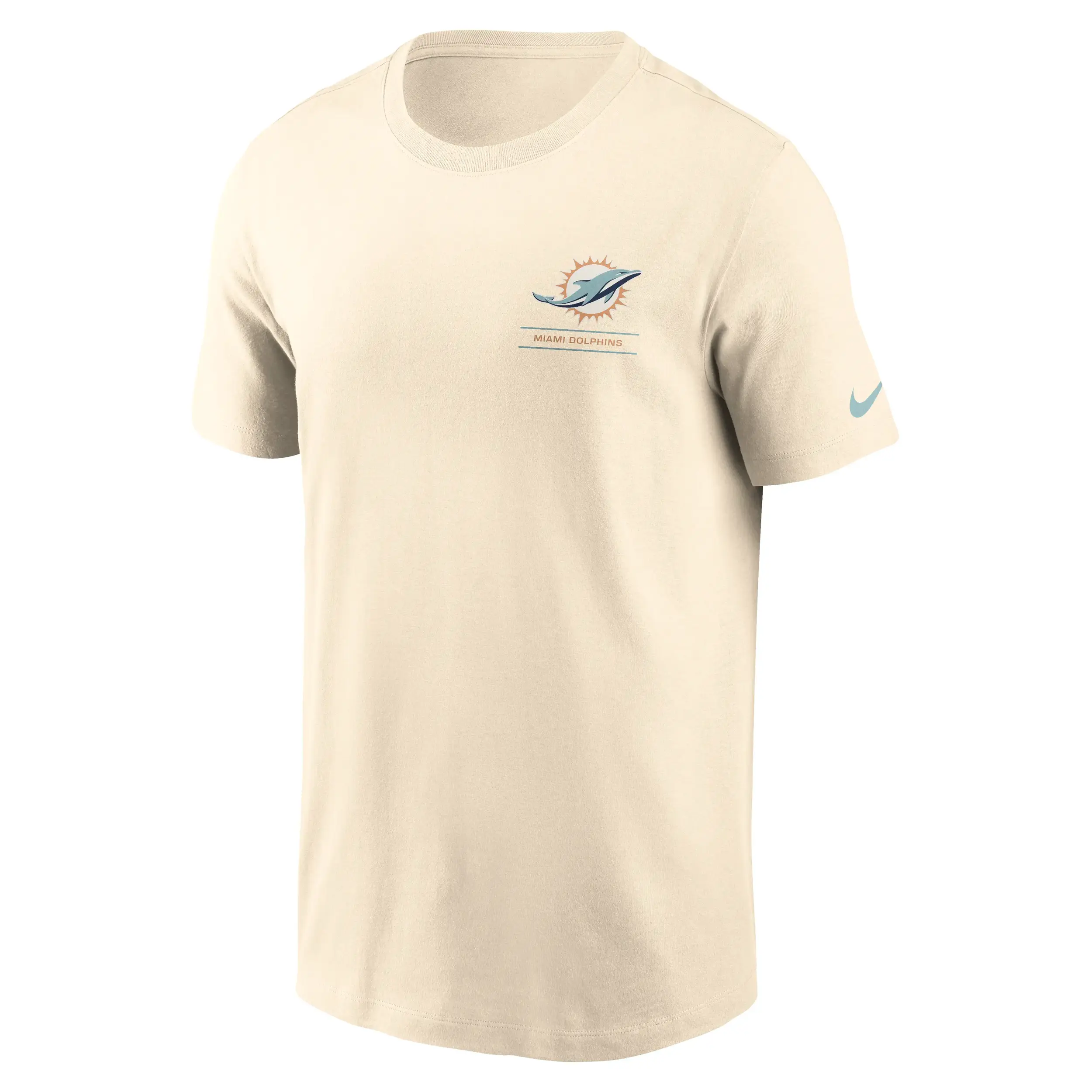 Miami Dolphins NFL Nike Freestyle Club Crew T-Shirt Cremeweiß