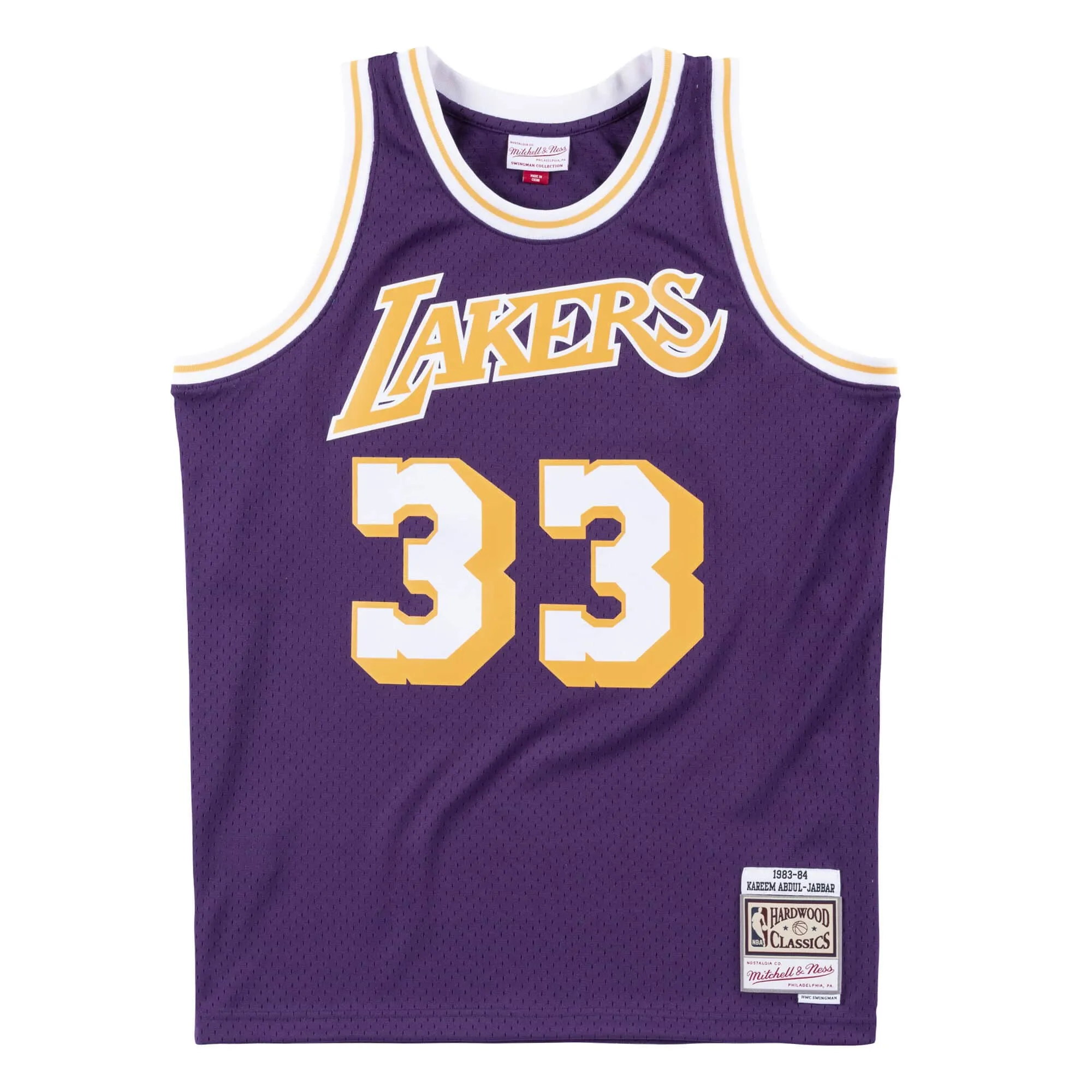 Kareem Abdul-Jabbar #33 Los Angeles Lakers 83 NBA Mitchell & Ness Swingman Trikot Lila