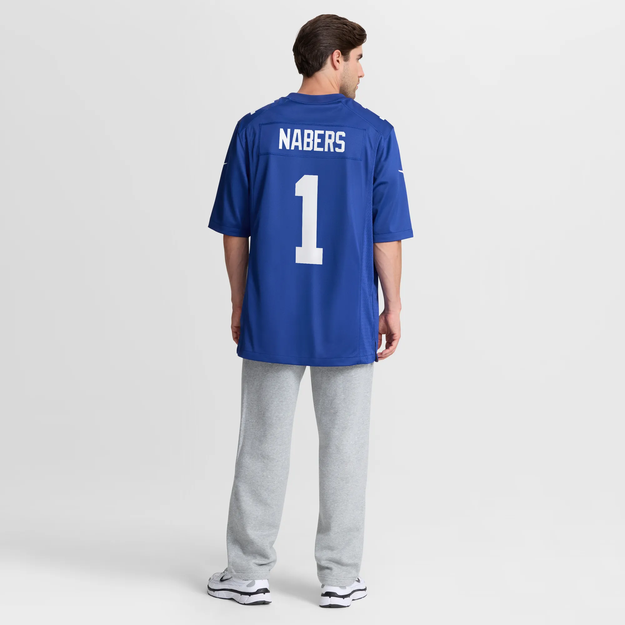 Malik Nabers #1 New York Giants NFL Football Nike Home Game Trikot Blau