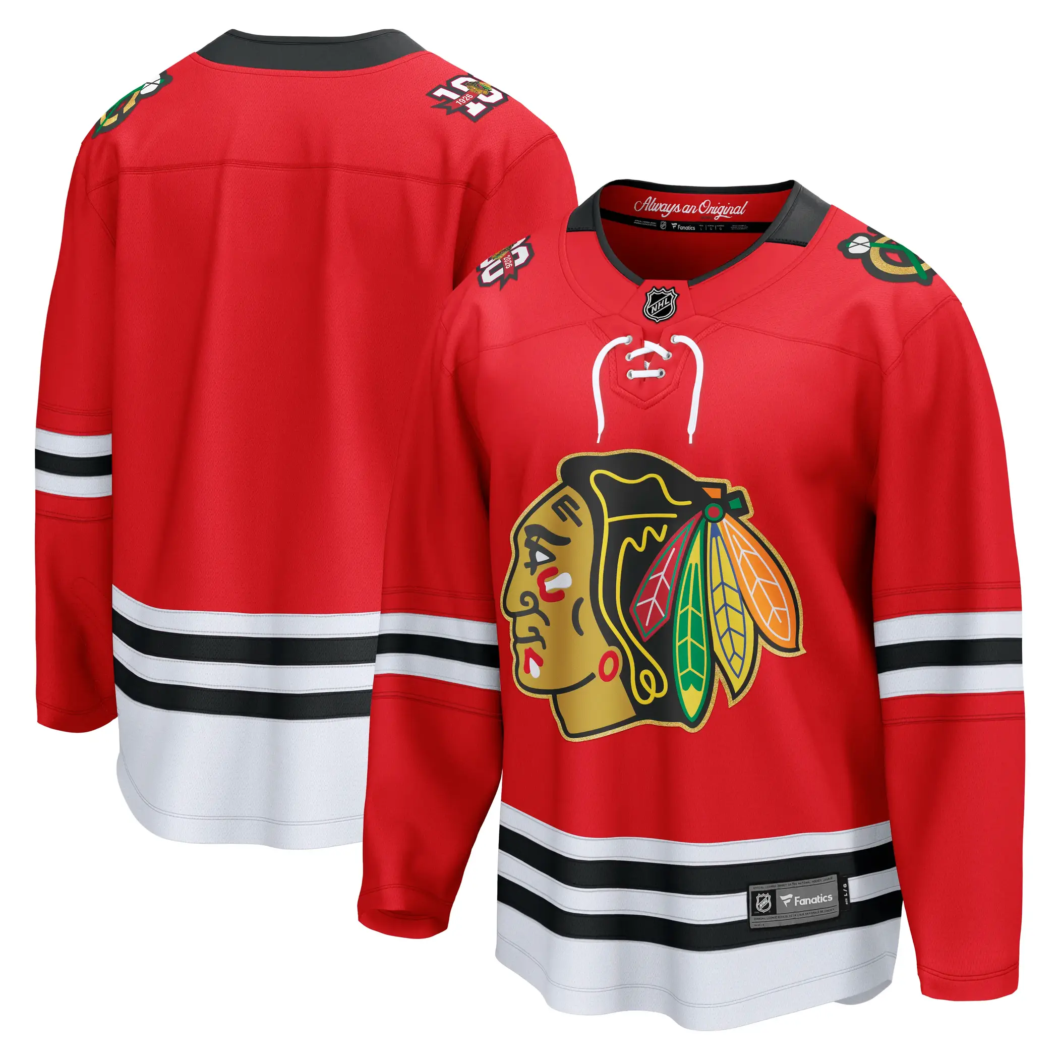 Chicago Blackhawks NHL Eishockey Fanatics Breakaway Trikot Home Rot