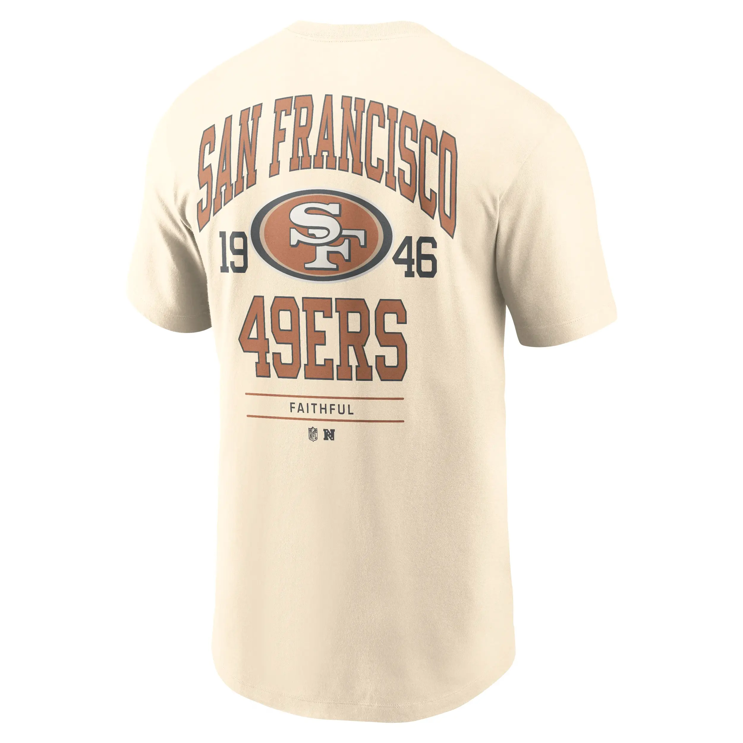 San Francisco 49ers NFL Nike Freestyle Club Crew T-Shirt Cremeweiß